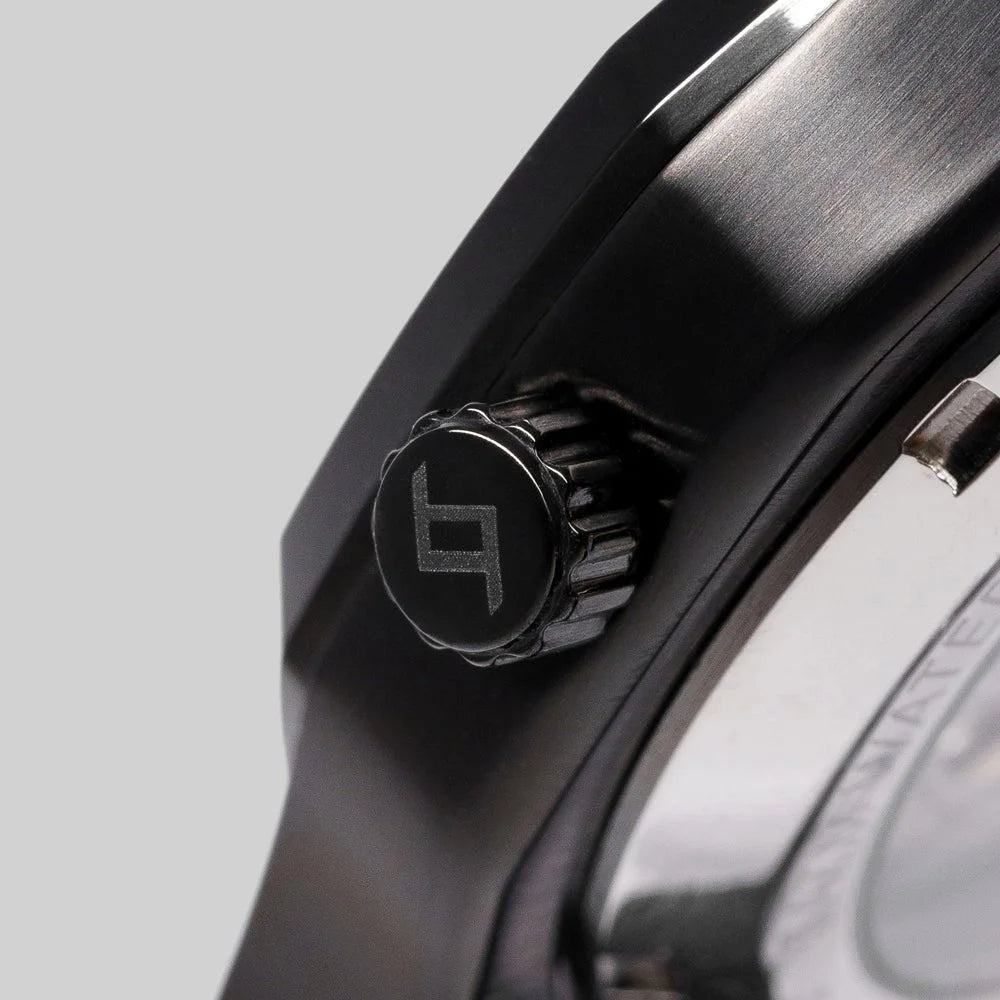 Relógio automático masculino CURTT Visionaire Black (preto) — design próprio, edição 001/100